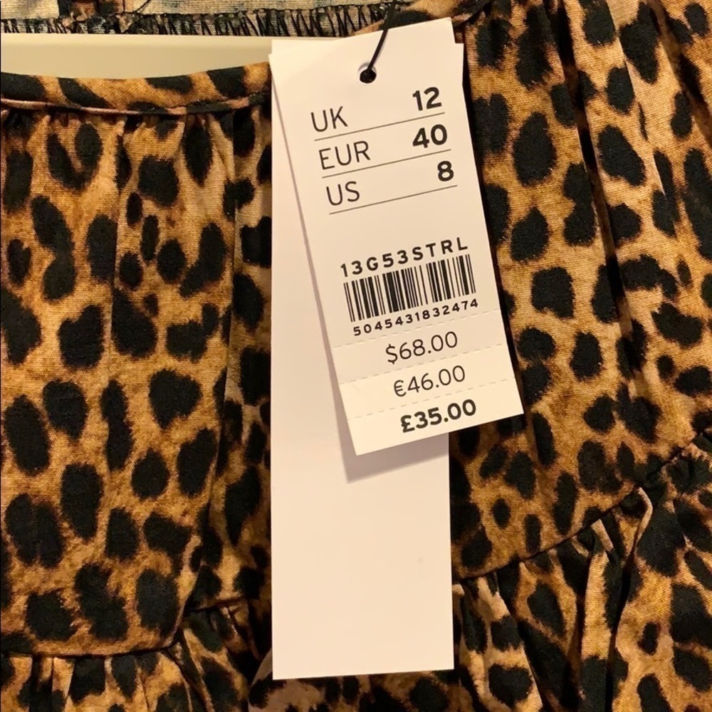 NWT TOPSHOP leopard print poplin top. Ruff…​​​​​​​​​​​​​​​​​​​​​​ - Picture 3 of 8